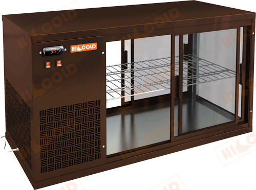 Настольная холодильная витрина сквозная  HICOLD  VRL T 1100 L Brown