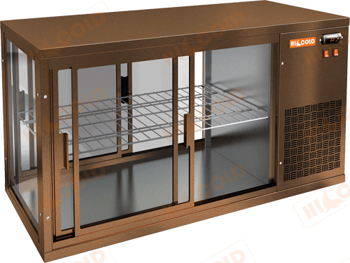 Настольная холодильная витрина сквозная  HICOLD  VRL T 1100 R Bronze