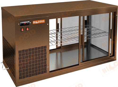 Настольная холодильная витрина сквозная  HICOLD  VRL T 1300 L Bronze