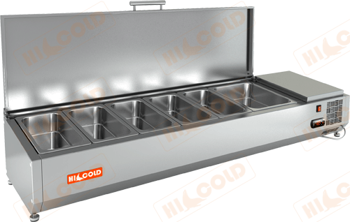 Настольная охлаждаемая витрина для ингредиентов  HICOLD  VRTU 1485 1/4