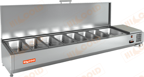 Настольная охлаждаемая витрина для ингредиентов  HICOLD  VRTU 1915 1/4