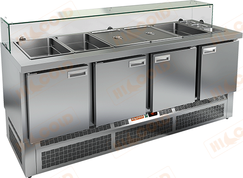 Стол холодильный для салатов (саладетта)  HICOLD  SLE3-1111GN низкое стекло