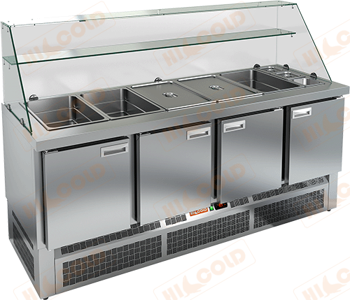 Стол холодильный для салатов (саладетта)  HICOLD  SLE3-1111GN высокое стекло