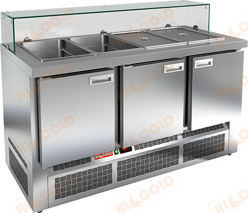 Стол холодильный для салатов (саладетта)  HICOLD  SLE3-111GN низкое стекло