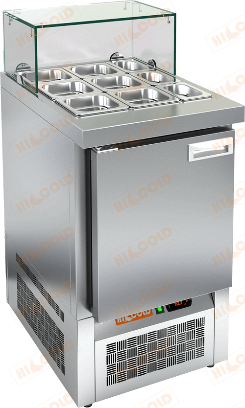Стол холодильный для салатов (саладетта)  HICOLD  SLE3-1GN низкое стекло