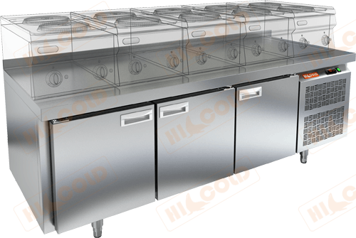 Стол морозильный под тепловое оборудование  HICOLD  GN 111/BT LT ― Официальный сайт Российских производителей промышленного оборудования