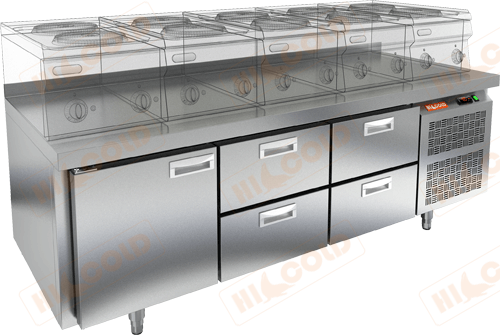 Стол морозильный под тепловое оборудование  HICOLD  GN 122/BT LT