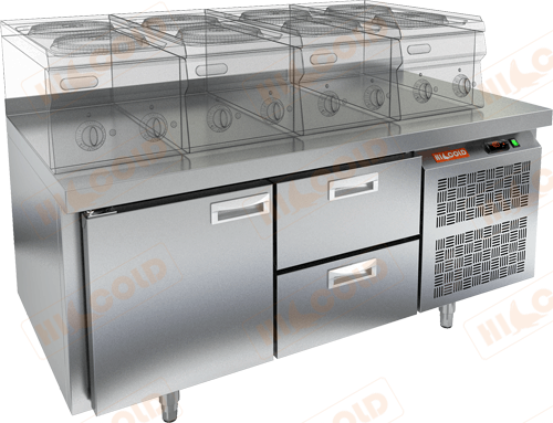 Стол морозильный под тепловое оборудование  HICOLD  GN 12/BT LT