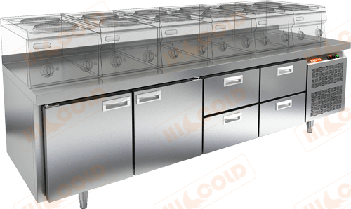 Стол морозильный под тепловое оборудование  HICOLD  SN 1122/BT LT