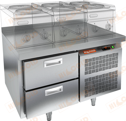 Стол морозильный под тепловое оборудование  HICOLD  SN 2/BT LT