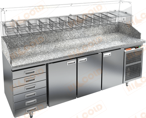 Стол охлаждаемый для пиццы  HICOLD  PZ4-111/GN 6R