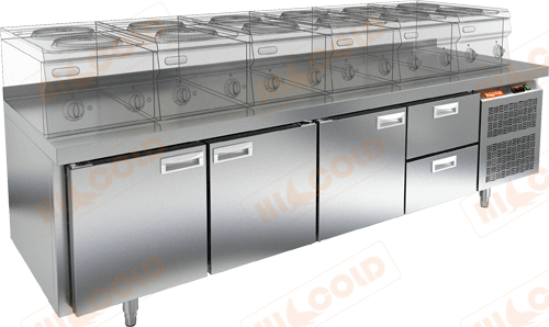 Стол охлаждаемый под тепловое оборудование  HICOLD  GN 1112/TN LT