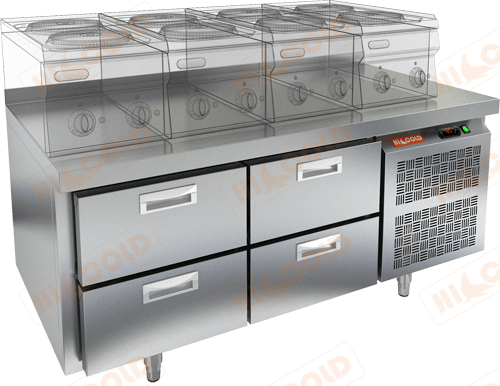 Стол охлаждаемый под тепловое оборудование  HICOLD  GN 22/TN LT