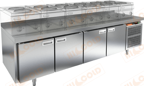 Стол охлаждаемый под тепловое оборудование  HICOLD  SN 1111/TN LT