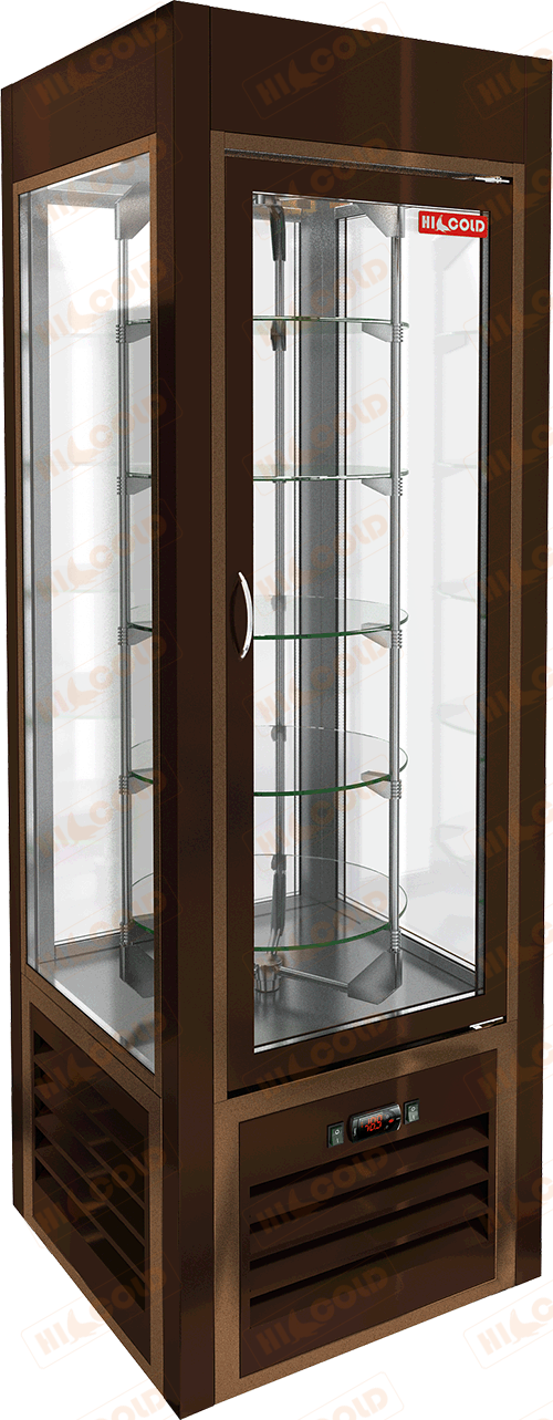 Витрина кондитерская вертикальная  HICOLD  VRC 350 R Sh Brown FR